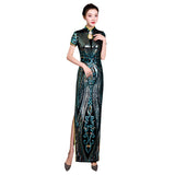 party dress, black velvet, sequins floral color