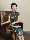Modern Chinese qipao, mulberry silk Cheongsam, Silk qipao, spring dress, mandarin collar