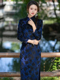Free alteration, modern Chinese Qipao dress, Evening Dress, 3/4 sleeve, autumn qipao,  mandarin collar