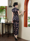 Modern Chinese Qipao, Mulberry Silk cheongsam,  Evening Dress, mandarin collar
