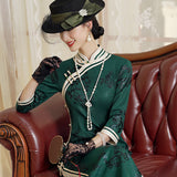 Modern Chinese Qipao, Chinese Cheongsam, Evening Dress, Ball Gown, mandarin collar, 3/4 sleeve