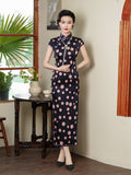 Modern Chinese Qipao, Mulberry Silk cheongsam,  Evening Dress, mandarin collar