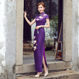 Modern Chinese Qipao, Evening Dress, mandarin collar, 4 color available, embroidered qipao