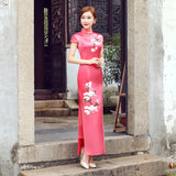 Modern Chinese Qipao, Evening Dress, mandarin collar, 4 color available, embroidered qipao