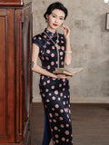 Modern Chinese Qipao, Mulberry Silk cheongsam,  Evening Dress, mandarin collar
