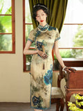 Silk qipao, Floral color, Spring dress
