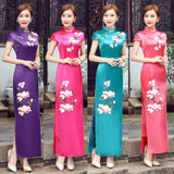 Modern Chinese Qipao, Evening Dress, mandarin collar, 4 color available, embroidered qipao