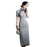 Modern Chinese Qipao dress, Evening Dress,  summer breathable qipao, mandarin collar