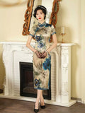 Silk qipao, Floral color, Spring dress