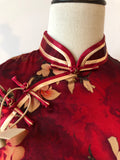 Modern Chinese Qipao, mulberry silk Cheongsam, Silk qipao, red color qipao