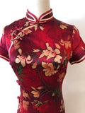 Modern Chinese Qipao, mulberry silk Cheongsam, Silk qipao, red color qipao
