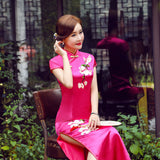 Modern Chinese Qipao, Evening Dress, mandarin collar, 4 color available, embroidered qipao