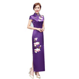 Modern Chinese Qipao, Evening Dress, mandarin collar, 4 color available, embroidered qipao