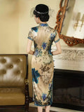 Silk qipao, Floral color, Spring dress