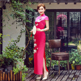 Modern Chinese Qipao, Evening Dress, mandarin collar, 4 color available, embroidered qipao