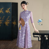 Modern Aodai, aodai qipao, flower pattern, 2 colors