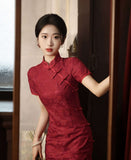 Chinese wedding dress, traditional Chinese dress, red Cheongsam, Bridal dress, tea ceremony, mermaid tail dress, mandarin collar