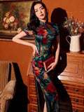 Elegant traditional Chinese dress, Chinese Cheongsam Dress, Evening Dresses, Ball Gowns, Long Evening Dresses, mandarin collar