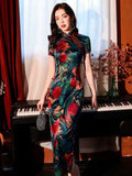 Elegant traditional Chinese dress, Chinese Cheongsam Dress, Evening Dresses, Ball Gowns, Long Evening Dresses, mandarin collar