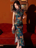Elegant traditional Chinese dress, Chinese Cheongsam Dress, Evening Dresses, Ball Gowns, Long Evening Dresses, mandarin collar