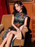 Elegant traditional Chinese dress, Chinese Cheongsam Dress, Evening Dresses, Ball Gowns, Long Evening Dresses, mandarin collar