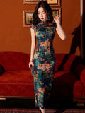 Elegant traditional Chinese dress, Chinese Cheongsam Dress, Evening Dresses, Ball Gowns, Long Evening Dresses, mandarin collar