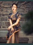 Elegant traditional Chinese dress, Chinese Cheongsam Dress, Evening Dresses, Ball Gowns, Long Evening Dresses with flower prints