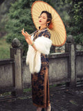 Elegant traditional Chinese dress, Chinese Cheongsam Dress, Evening Dresses, Ball Gowns, Long Evening Dresses with flower prints