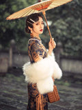 Elegant traditional Chinese dress, Chinese Cheongsam Dress, Evening Dresses, Ball Gowns, Long Evening Dresses with flower prints