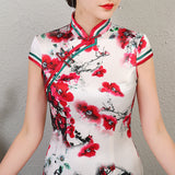 Modern Chinese Qipao, Mulberry Silk cheongsam,  Evening Dress, mandarin collar