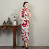 Modern Chinese Qipao, Mulberry Silk cheongsam,  Evening Dress, mandarin collar