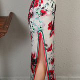 Modern Chinese Qipao, Mulberry Silk cheongsam,  Evening Dress, mandarin collar