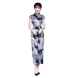 Modern Chinese Qipao, Mulberry Silk cheongsam,  Evening Dress, mandarin collar