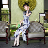 Modern Chinese Qipao, Mulberry Silk cheongsam,  Evening Dress, mandarin collar