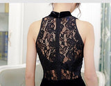 Modern Chinese Qipao, black lace velvet Cheongsam, qipao, Long Evening Dress, mandarin collar, halter neck collar