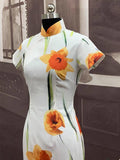 Modern Chinese Qipao, Chinese Cheongsam, modern qipao, Maggie Cheung qipao, mandarin collar