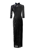Modern Chinese Qipao, Chinese Cheongsam, Black Qipao, Evening Dress