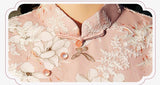 Modern Aodai, Knee length Cheongsam, Ao Dai, flower pattern