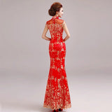 Custom make available, wedding dress, traditional Chinese dress, embroidered Cheongsam, Bridesmaid dress