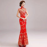 Custom make available, wedding dress, traditional Chinese dress, embroidered Cheongsam, Bridesmaid dress
