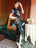 Modern Chinese Qipao, Chinese Cheongsam Dress, Evening Dress, Ball Gowns, Long Evening Dresses, mandarin collar