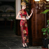 Qipao chinois moderne, cheongsam en soie de mûrier, robe de soirée, qipao rouge