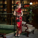 Qipao chinois moderne, cheongsam en soie de mûrier, robe de soirée, qipao rouge