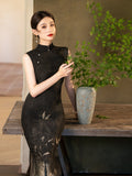 Modern Chinese qipao, Chinese Cheongsam, Ball Gowns, Long Evening Dress, mandarin collar, swallow print