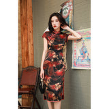 Modern Chinese Qipao, Mulberry Silk cheongsam,  Evening Dress, mandarin collar