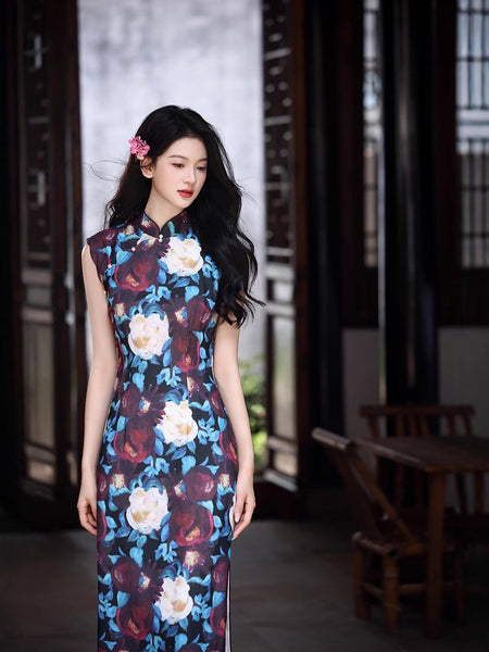 qipao prom dress Chinese Style Qipao Prom Dress Floral Pattern Cheongsam