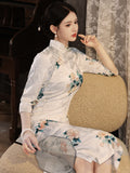 Traditional Chinese dress, Cheongsam Dress, 3/4 sleeve, mandarin collar