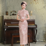 Kostenlose Änderung, traditionelles chinesisches Qipao-Kleid, Cheongsam aus Maulbeerseide, Abendkleid, Mandarinkragen