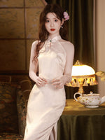 Modern Chinese Qipao, Cheongsam Dress, Evening Dress, cream jacquard qipao