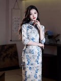 Modern Chinese Qipao dress,  Evening Dress, mandarin collar